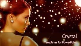  Presentation with luxury diamond - PPT theme having luxury vip nightlife party christmas x-mas new year's eve concept - beautiful woman in evening dress wearing diamond earrings background and a wine colored foreground