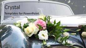  Presentation with luxury car - Presentation enhanced with luxury wedding car decorated background and a light gray colored foreground