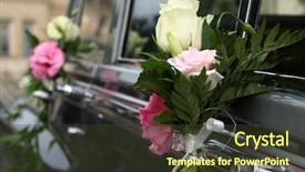  Presentation with luxury car - PPT theme consisting of luxury wedding car decorated background and a tawny brown colored foreground