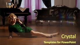  Presentation with rich - Colorful presentation theme enhanced with luxury woman like marilyn monroe backdrop and a tawny brown colored foreground