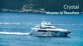  Presentation with luxury yacht - Presentation theme enhanced with luxury-yacht-in-adriatic-sea background and a ocean colored foreground