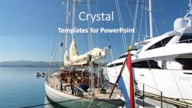  Presentation with luxury yacht - Theme consisting of luxury yacht background and a teal colored foreground