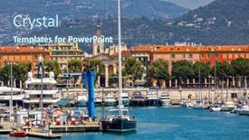  Presentation with boats - Slide set with luxury-yachts-and-boats background and a ocean colored foreground