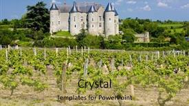  Presentation with vineyard - PPT theme with luynes castle with vineyard indre-et-loire centre france background and a yellow colored foreground