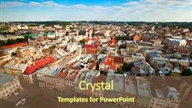  Presentation with bird eye view - PPT layouts enhanced with two-month-old girl with decoration on a head lies on a green background background and a coral colored foreground