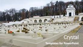  Presentation with cemetery - PPT layouts with lviv ukraine - cemetery of eaglets background and a  colored foreground
