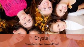  Presentation with grass - Beautiful presentation design featuring ly - young beautiful girls lying backdrop and a  colored foreground