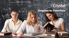  Presentation with books - Cool new presentation theme with lyceum - schoolmate studying and reading books backdrop and a dark gray colored foreground