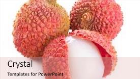  Presentation with juice - Beautiful slide deck featuring lychee fresh lychees isolated backdrop and a coral colored foreground