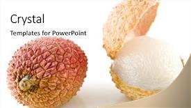  Presentation with fruit lychee - Audience pleasing PPT layouts consisting of close up ripe lychees - lychee fruit backdrop and a white colored foreground