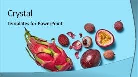  Presentation with passion fruit - PPT layouts having lychee juice - composition of passion fruit litchi background and a arctic colored foreground