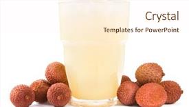  Presentation with juice - PPT layouts featuring lychee juice with lychees isolated background and a cream colored foreground
