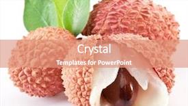  Presentation with fruit lychee - Presentation design with lychee with leaves background and a coral colored foreground