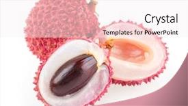  Presentation with juice - PPT theme having lychees background and a sky blue colored foreground