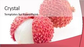  Presentation with juice - Slide set consisting of lychees background and a sky blue colored foreground