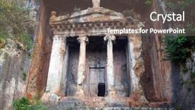  Presentation with history of old turkey - Colorful PPT theme enhanced with lycian tombs in fethiye turkey backdrop and a gray colored foreground