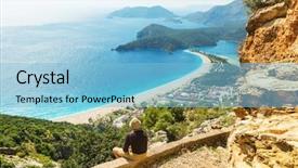  Presentation with tourism turkey - Presentation design having lycian way in the turkey background and a light blue colored foreground