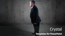  Presentation with nose - PPT theme with lying-businessman-with-a-long background and a dark gray colored foreground