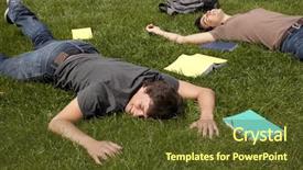  Presentation with study - Slides enhanced with lying down at the school background and a tawny brown colored foreground