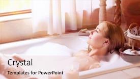  Presentation with day spa - Slides featuring lying down in the bath background and a lemonade colored foreground