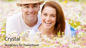  Presentation with wind energy close up portrait - Cool new theme with lying down on fresh daisy backdrop and a  colored foreground