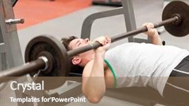  Presentation with weightlifting - Amazing presentation theme having lying in a fitness center backdrop and a  colored foreground