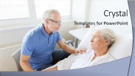  Presentation with health care - Cool new slide set with lying in bed at hospital backdrop and a  colored foreground