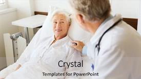  Presentation with health-care - Colorful slide set enhanced with lying in bed at hospital backdrop and a  colored foreground