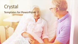  Presentation with health-care - Slide deck with lying in bed at hospital background and a  colored foreground