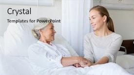  Presentation with hospital bed - Beautiful theme featuring lying in bed at hospital backdrop and a white colored foreground