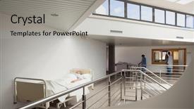  Presentation with hospital bed - Audience pleasing theme consisting of lying in bed in hospital backdrop and a  colored foreground