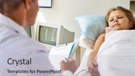  Presentation with hospital bed - Beautiful slides featuring lying in bed in hospital backdrop and a  colored foreground