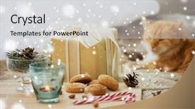  Presentation with snow cat - Audience pleasing presentation theme consisting of lying in bed over snow backdrop and a light gray colored foreground