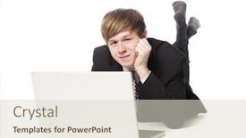  Presentation with power - Beautiful presentation design featuring lying-man-with-a-power backdrop and a lemonade colored foreground