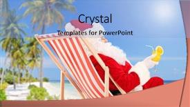  Presentation with santa - PPT theme with lying on a beach chair background and a light blue colored foreground