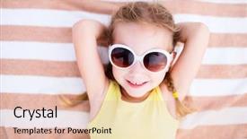  Presentation with beach - PPT theme having lying on a beach towel background and a lemonade colored foreground