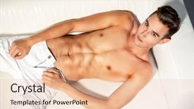  Presentation with sexy - Audience pleasing slide deck consisting of lying on a couch men backdrop and a lemonade colored foreground