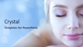  Presentation with man relaxing on massage table - Presentation theme having lying on a massage table background and a  colored foreground