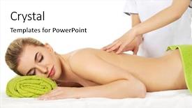  Presentation with man relaxing on massage table - Slide deck featuring lying on a massage table background and a white colored foreground