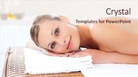  Presentation with man relaxing on massage table - Presentation theme consisting of lying on a massage table background and a lemonade colored foreground