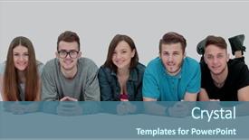  Presentation with success - Amazing theme having lying on a white poster backdrop and a ocean colored foreground