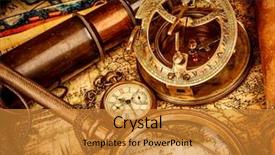  Presentation with telescope - PPT layouts with arabic restaurant - man exhaling smoke background and a light gray colored foreground