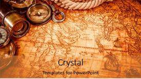 Presentation with vintage compass - Audience pleasing PPT theme consisting of lying on an old map backdrop and a gold colored foreground