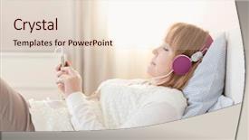  Presentation with healthy workplace full length side view - Beautiful PPT layouts featuring lying on bed at home backdrop and a  colored foreground