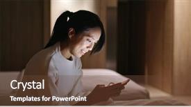  Presentation with electronic watch - Beautiful presentation theme featuring lying on bed at night backdrop and a  colored foreground