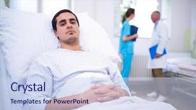  Presentation with hospital bed - Beautiful PPT layouts featuring lying on bed in hospital backdrop and a sky blue colored foreground