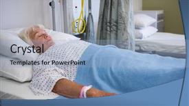  Presentation with hospital bed - Amazing presentation design having lying on bed in hospital backdrop and a  colored foreground