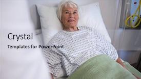  Presentation with moving patient to hospital bed - Colorful slide set enhanced with lying on bed in hospital backdrop and a  colored foreground