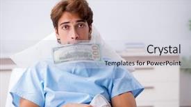  Presentation with nurse a male patient - Amazing PPT layouts having lying on couch in hospital backdrop and a  colored foreground