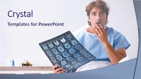  Presentation with nurse a male patient - Beautiful presentation theme featuring lying on couch in hospital backdrop and a  colored foreground